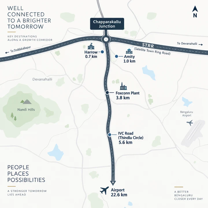 Prestige Chapparakallu Road location map along the Chapparakallu Road corridor near the Satellite Town Ring Road junction